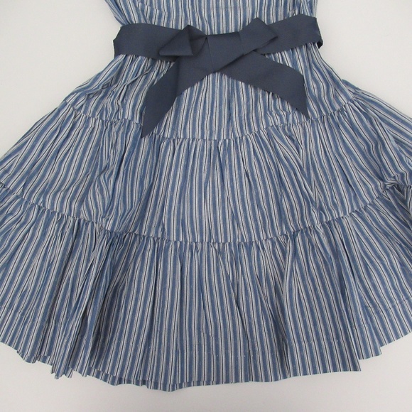 Ralph Lauren Dobby Striped Tiered Dress w/Sash NEW - Picture 4 of 8